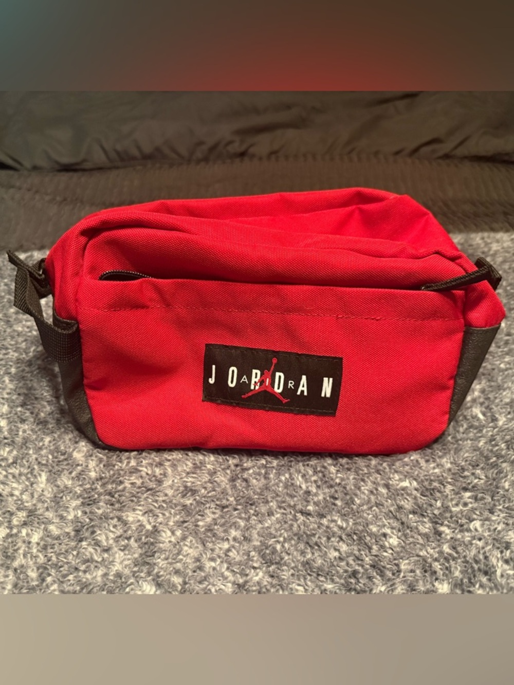 Jordan Red and Black Travel Toiletry Bag with Jumpman Patch